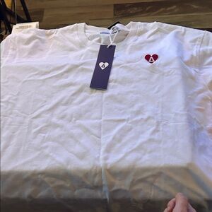 Aelfric Eden White Tee with Red Heart Emblem